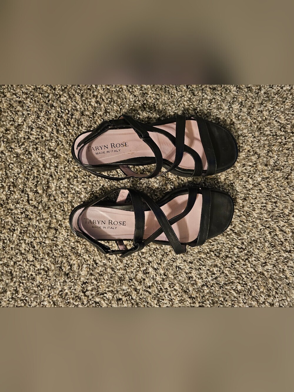 Taryn Rose Black Strappy Women's Sandals